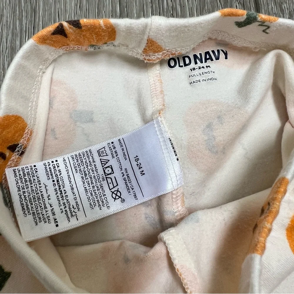 OLD NAVY PUMPKIN HALLOWEEN LEGGINGS 18-24MO